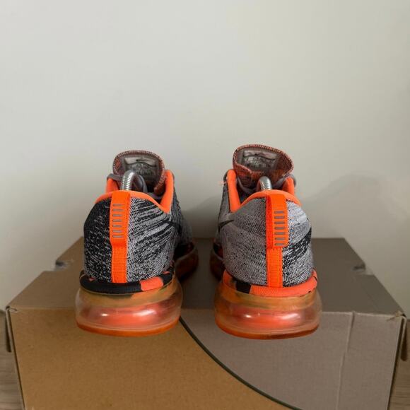 Nike Air Max Flyknit Wolf Grey/Volt Orange Sneakers - SZ M 6- W 7.5 main image 11